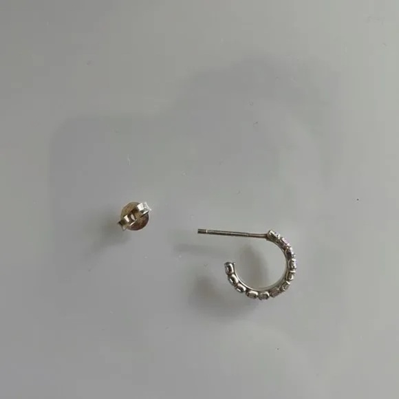 Genuine 925 Sterling Silver Hoop Earring - Picture 2 of 7